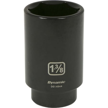 Dynamic 1/2" Drive Deep Socket, Black Phosphate, Tools 1/2" Drive 6 Point SAE, 1-3/8" Deep Length D014544